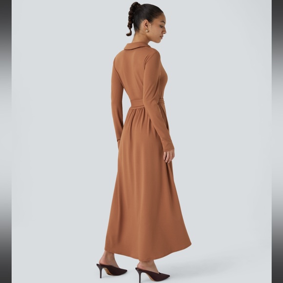 Shawl Collar Long Sleeve Tie Side Midi Work
Wrap Dress - Picture 2 of 6